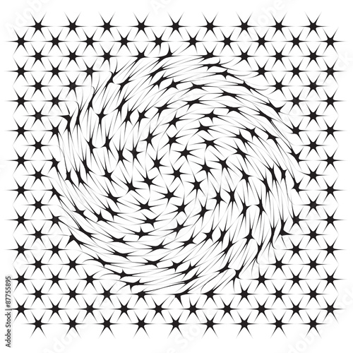 Vector file of star illusion shapes on white