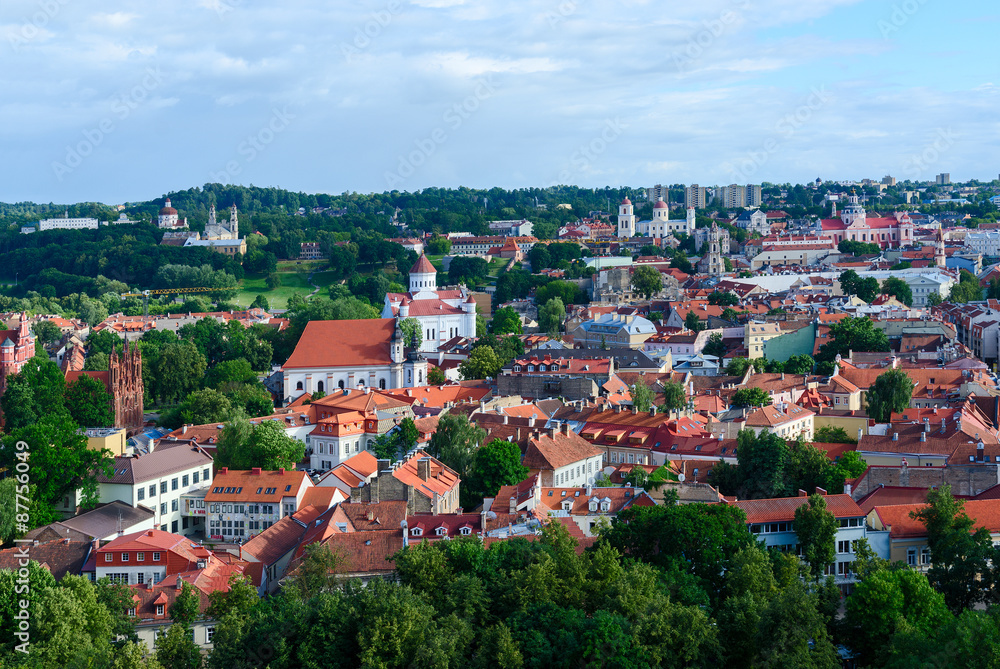 View from lookout of Gediminas tower on Prechistenskiy Cathedral