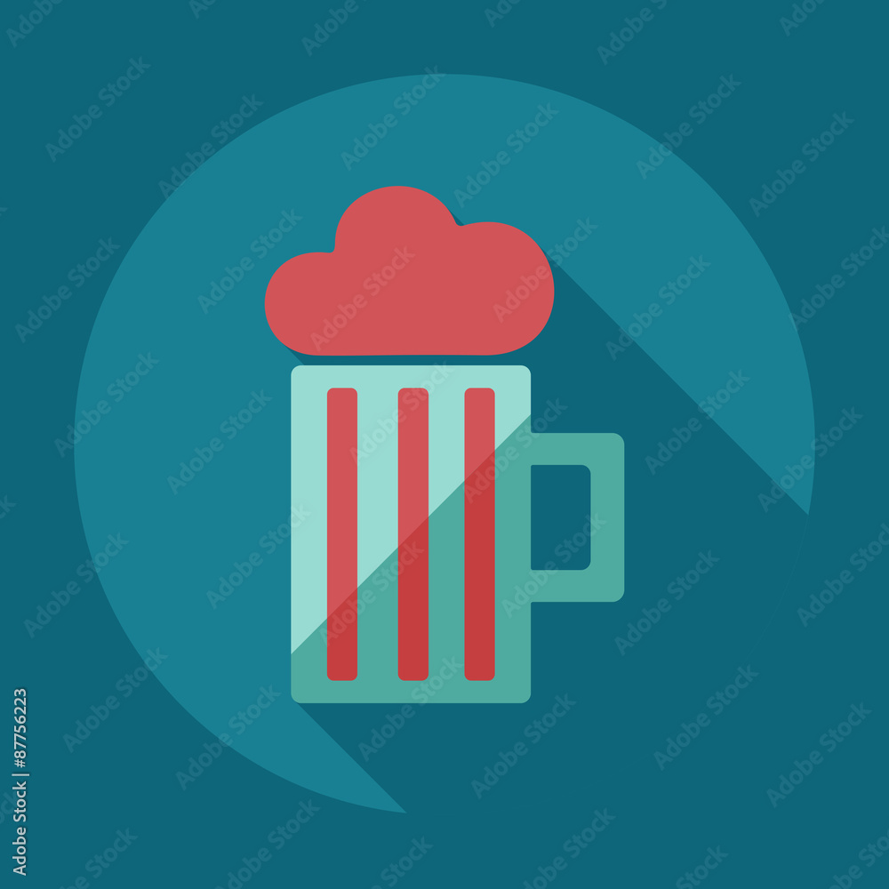 Flat modern design with shadow icons beverage Flat modern design with shadow icons beverage