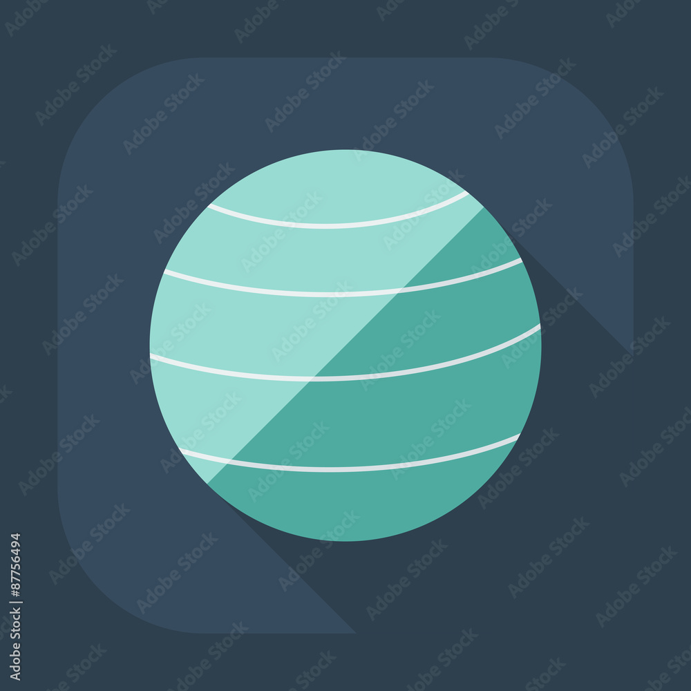 Flat modern design with shadow icon Ball for fitness Flat modern design with shadow icon Ball for fitness