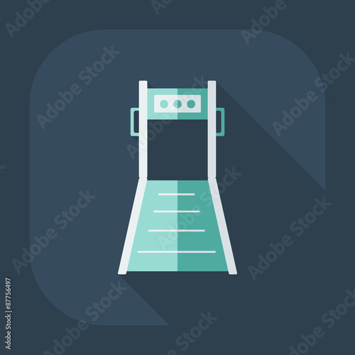 Flat modern design with shadow icon treadmill