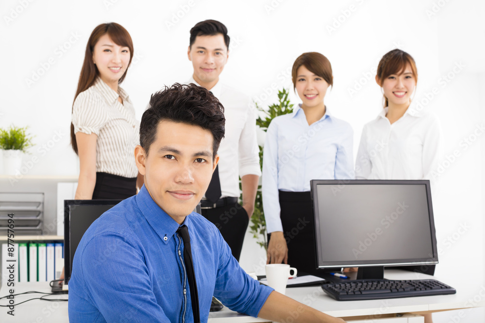 happy business people working in the office happy business people working in the office