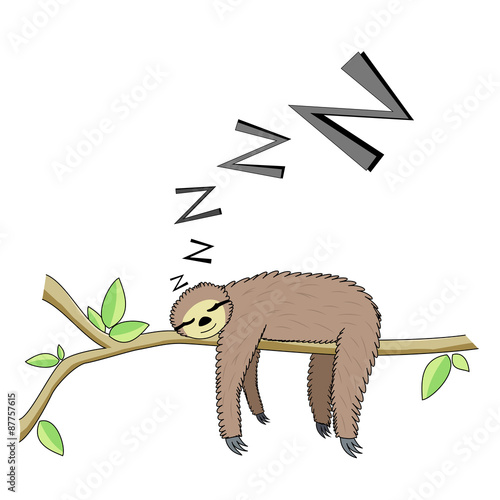 Cartoon sleeping sloth