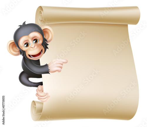 Cartoon Monkey Scroll