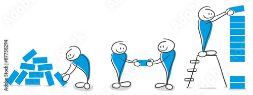 Stick Figure Series Blue
