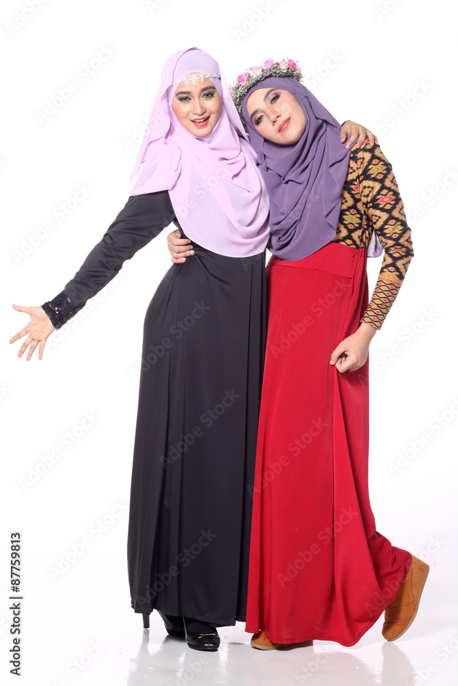 two musliman women shooping spree for hari raya aidilfitri two musliman women shooping spree for hari raya aidilfitri