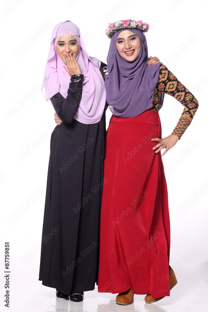 two musliman women shopping spree for hari raya aidilfitri