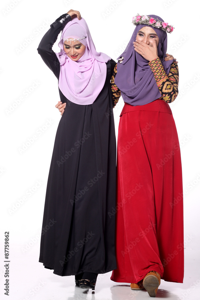 two musliman woman shopping spree for hari raya aidilfitri