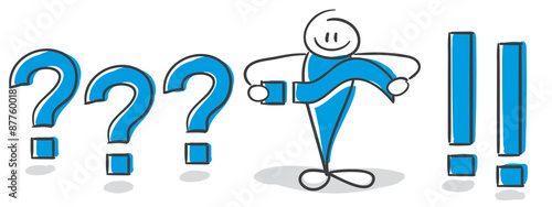 Stick Figure Series Blue
