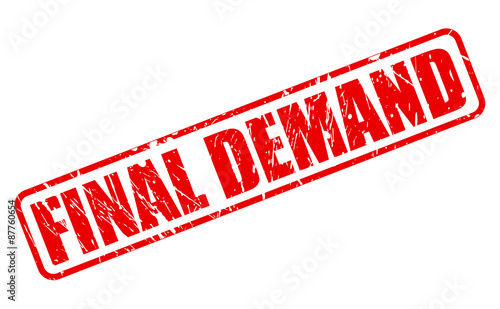 Final demand red stamp text