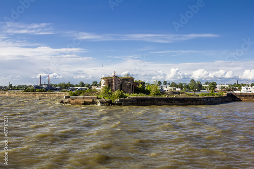 Peter harbor. The gates to the harbor in Kronstadt, St-Petersbur photo