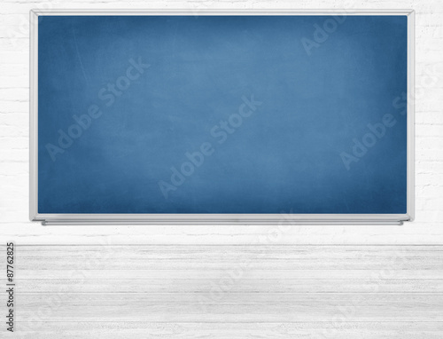 emty room blue blackboard