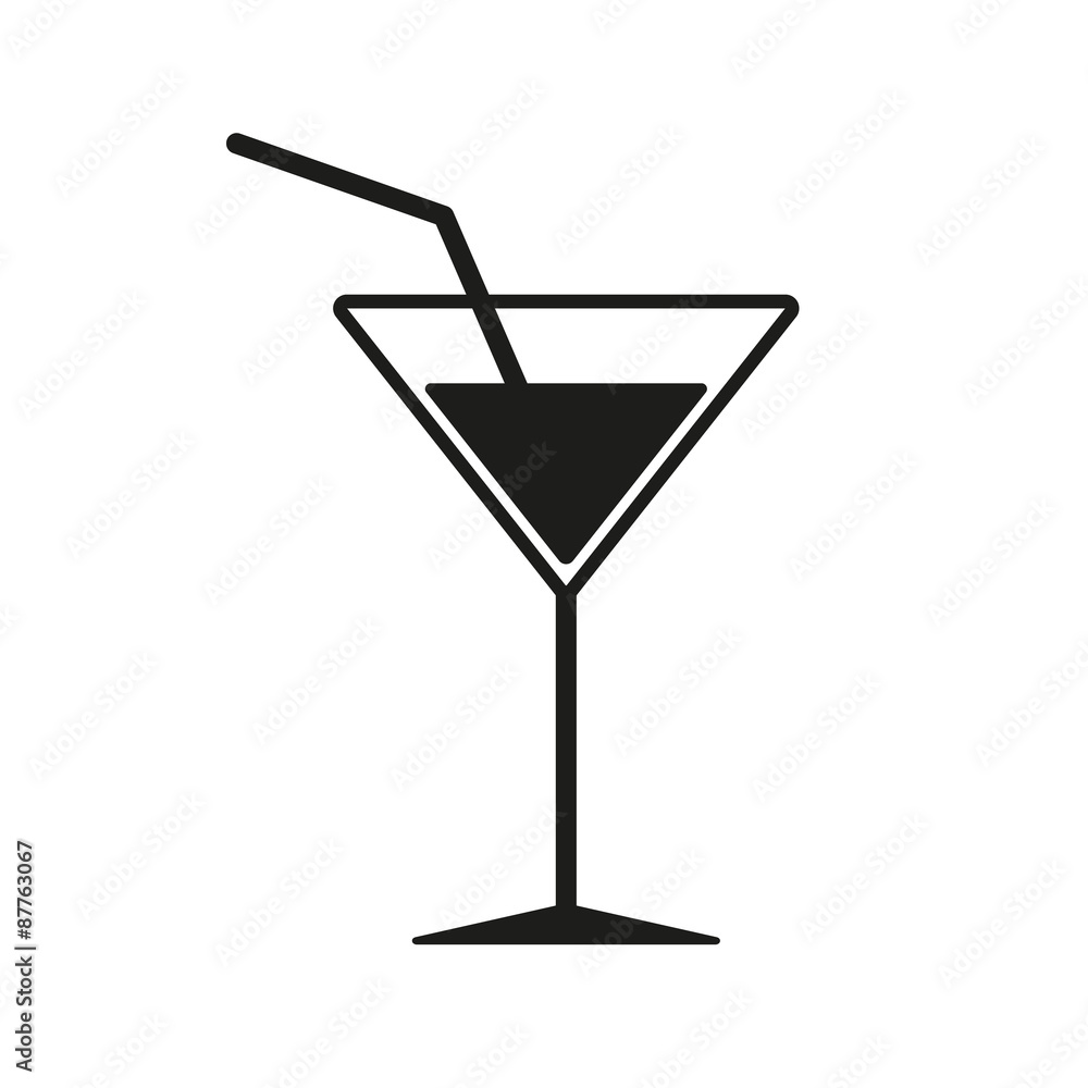 The cocktail icon. Drink and party, alcohol symbol. Flat The cocktail icon. Drink and party, alcohol symbol. Flat