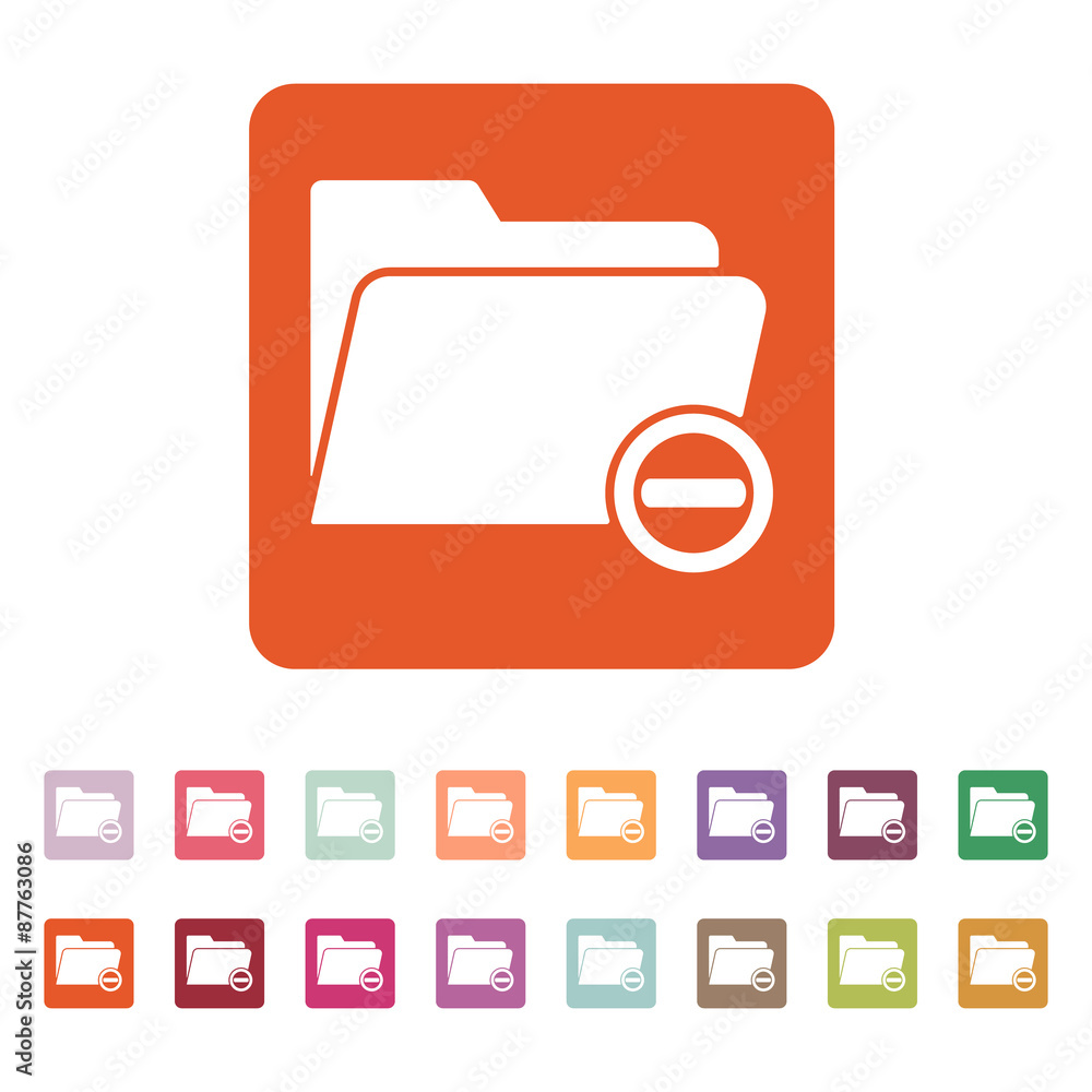The remove from folder icon. Data and directory, archive, storage symbol. Flat The remove from folder icon. Data and directory, archive, storage symbol. Flat