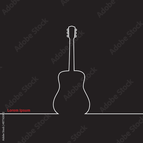 Guitars silhouette on a advertising card