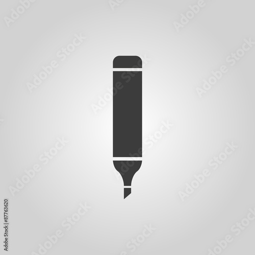 The marker icon. Pen and pencil, highlighter symbol. Flat