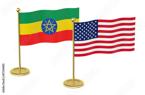 meeting USA  with  Ethiopia concept photo