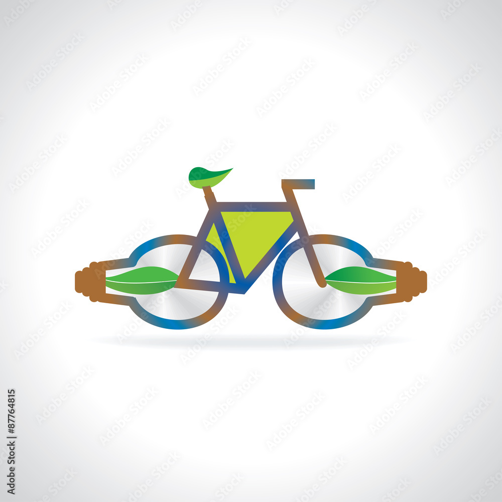 bicycle with green leaf vector bicycle with green leaf vector