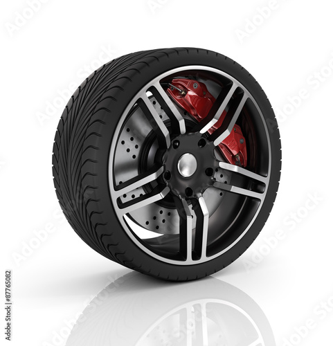 Tableau sur toile Super car disc-brake. Car wheel.