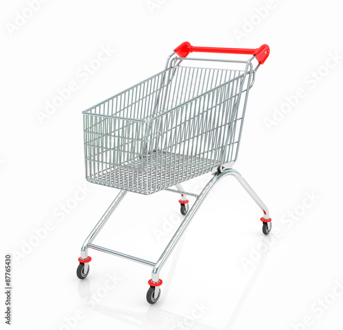 Shopping trolley isolated on white background