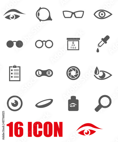 Vector grey optometry icon set
