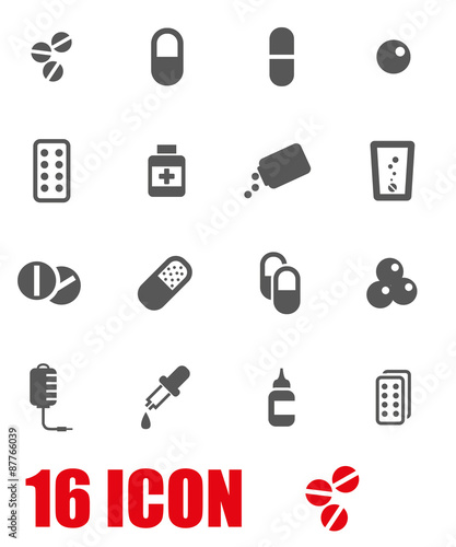 Vector grey pills icon set