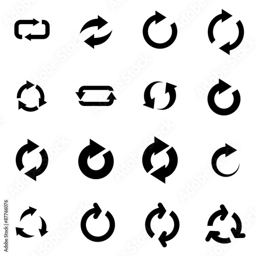 Vector black refresh icon set