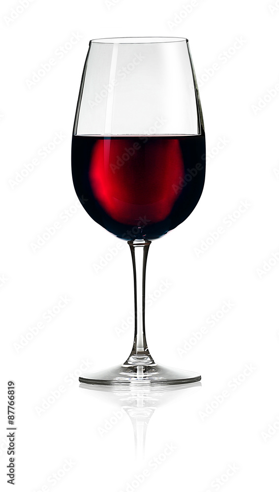 Glass of red wine isolated on white Glass of red wine isolated on white