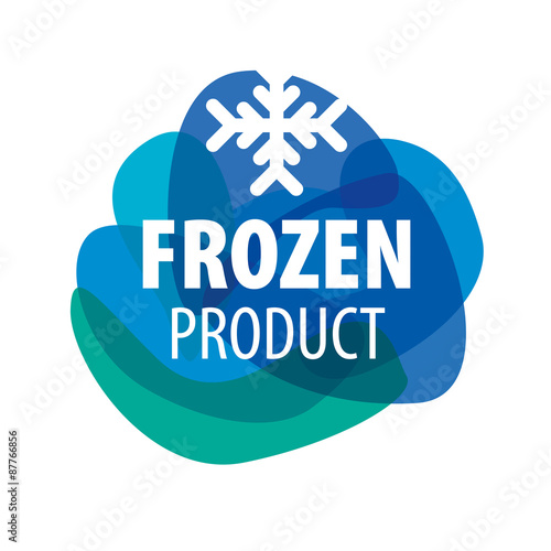 Blue vector logo for frozen foods with snowflake