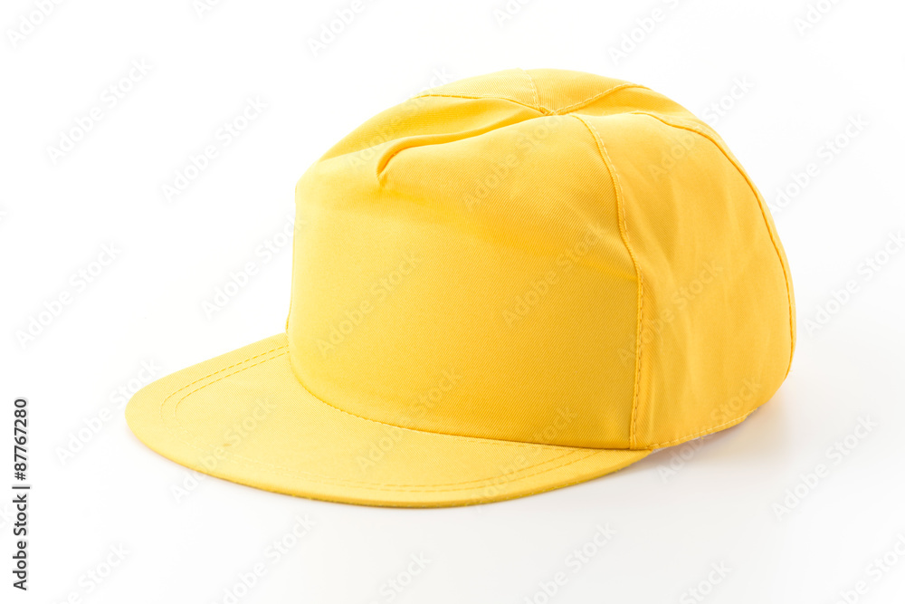 yellow cap on white background yellow cap on white background