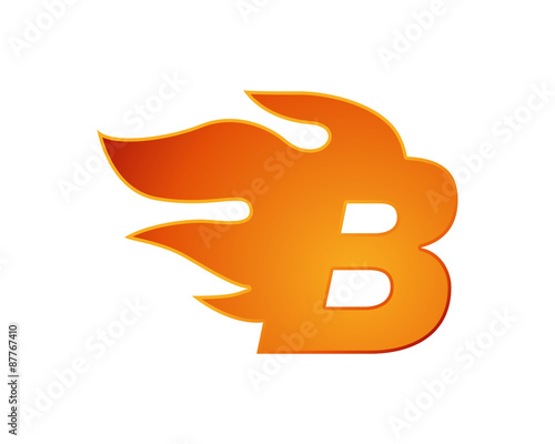 flame logo letter b