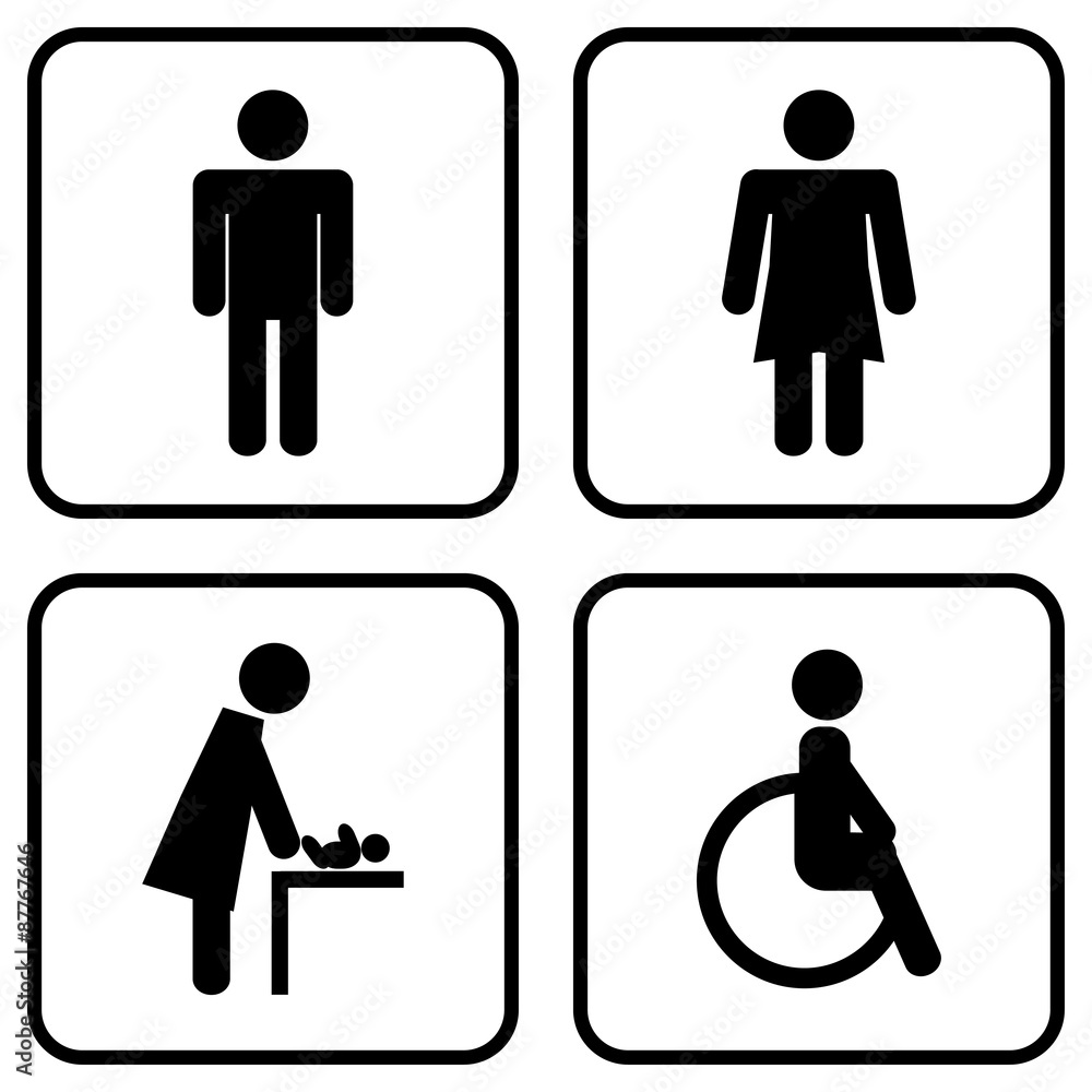 Male and female WC icon Male and female WC icon
