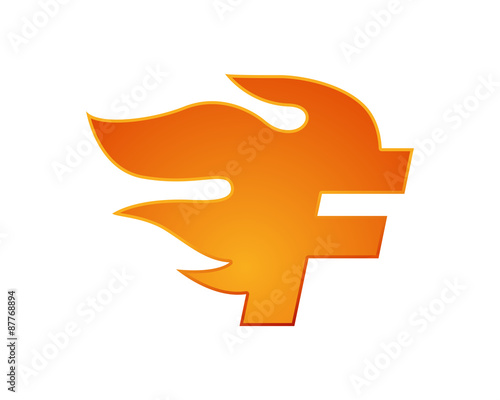 flame logo letter f