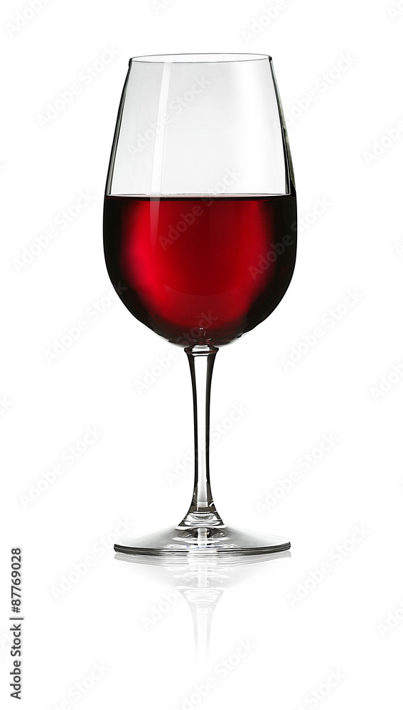 Glass of red wine isolated on white Glass of red wine isolated on white