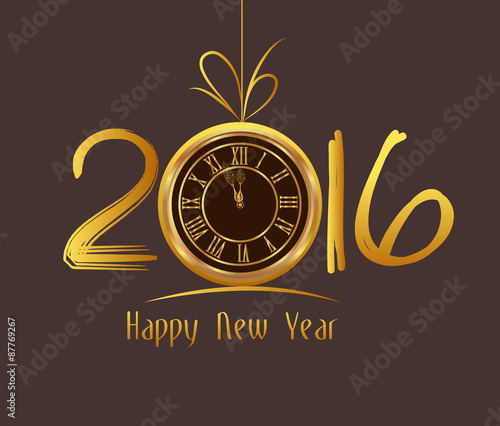 Happy New Year 2016 - Old clock