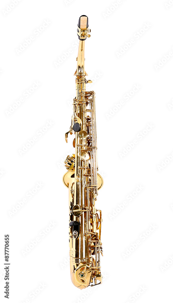 Golden saxophone isolated on white Golden saxophone isolated on white