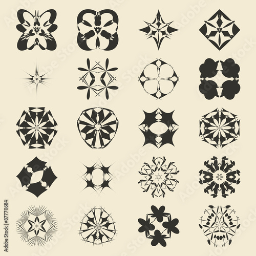 Fototapeta Naklejka Na Ścianę i Meble -  Vector ornamental symbols collection. Logo template set.