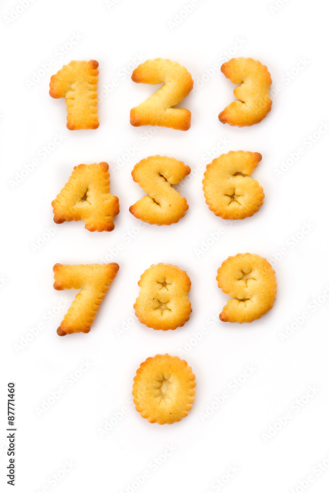 number by a b c biscuit