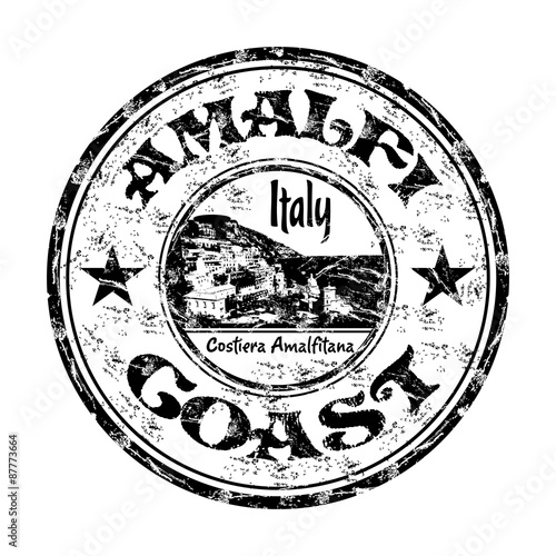 Amalfi Coast grunge rubber stamp