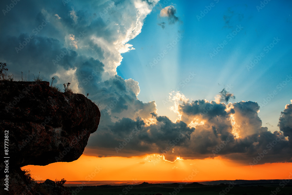 sunset in the mountains