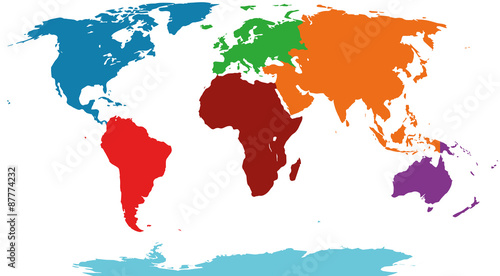 Illustration Graphic Vector World Map colored