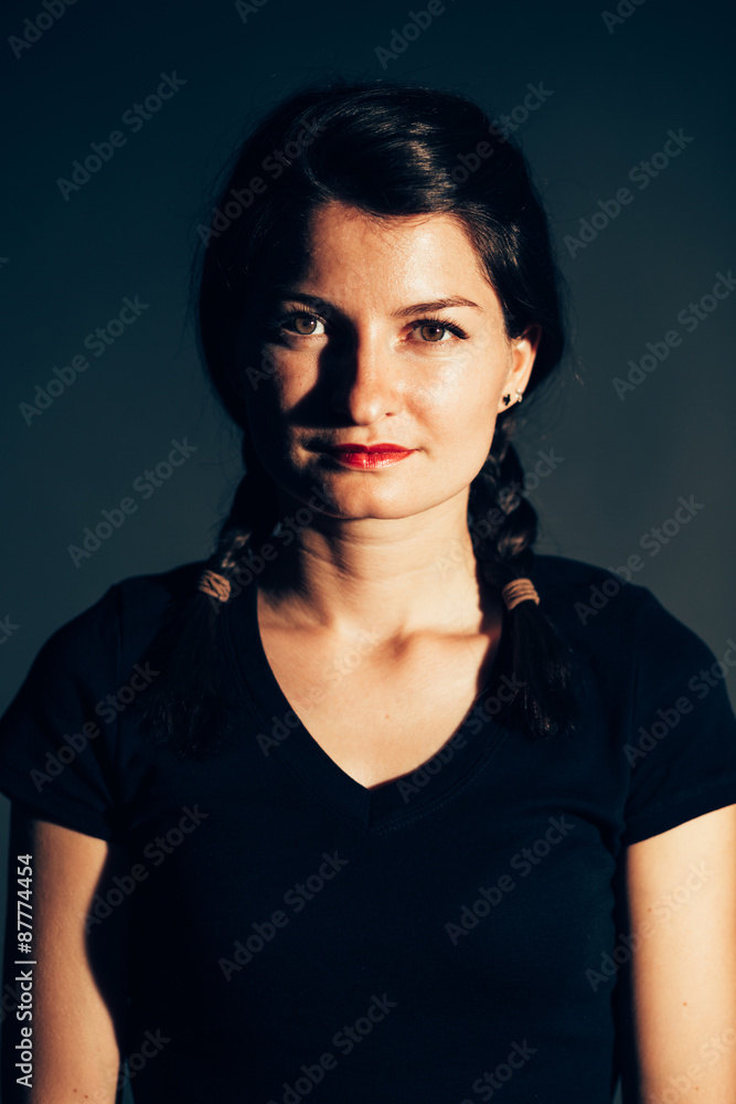 Woman with braided hair Woman with braided hair