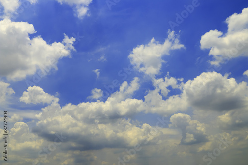 Blue sky and cloudy in summer Thailand. © kiattistock