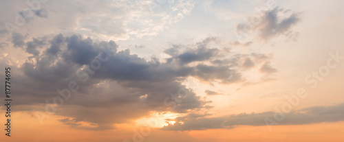 Fototapeta Naklejka Na Ścianę i Meble -  panoramic sunset sky background.