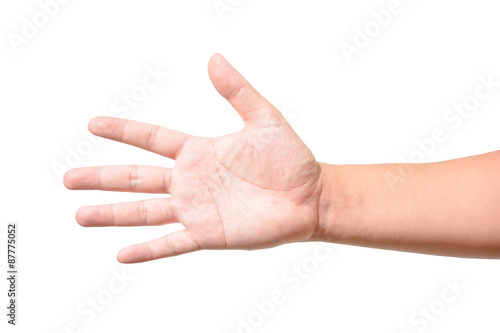 Male hand isolated on white background