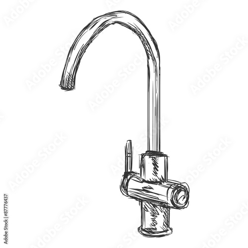 Vector Single Sketch KitchenFaucet