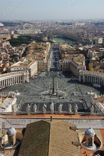 St. Peter's Square, the view from the dome of the Basilica, Rome #87777071