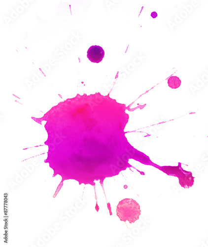 Colorful splashes of paint isolated on white
