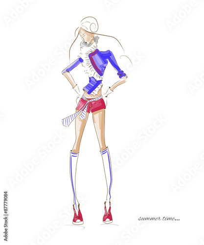 Fashion Model Sea