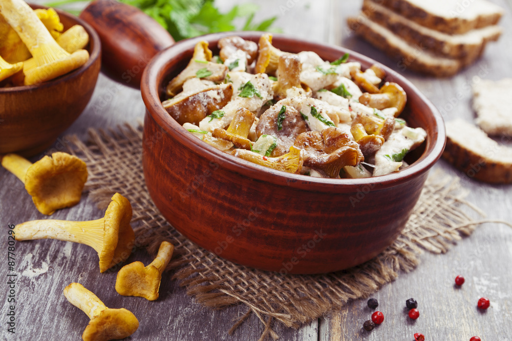 Chicken fillet with chanterelles and cream Chicken fillet with chanterelles and cream